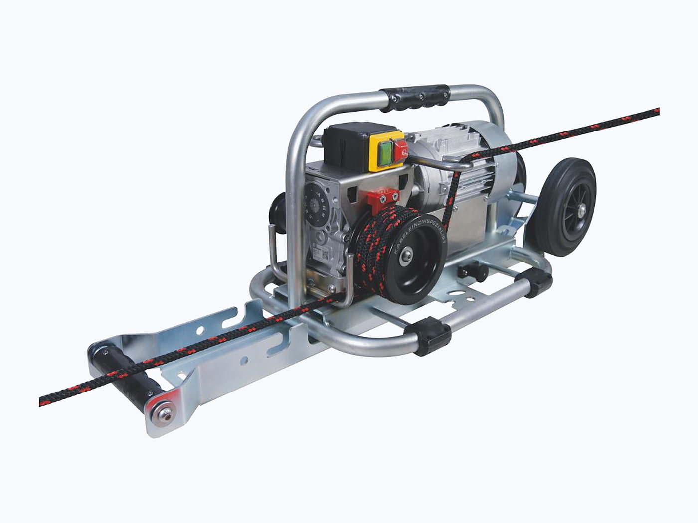 RUNPOTEC CW800E electric cable winch on a transport trolley