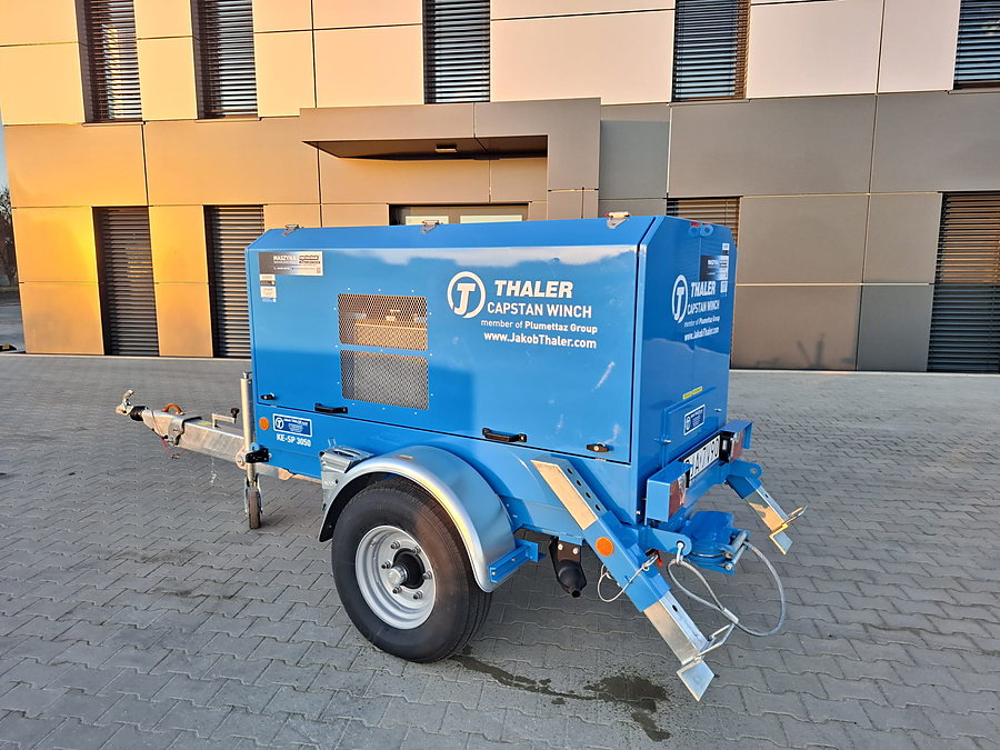 Used THALER cable winch bought back, on the MP-TECHNIK premises